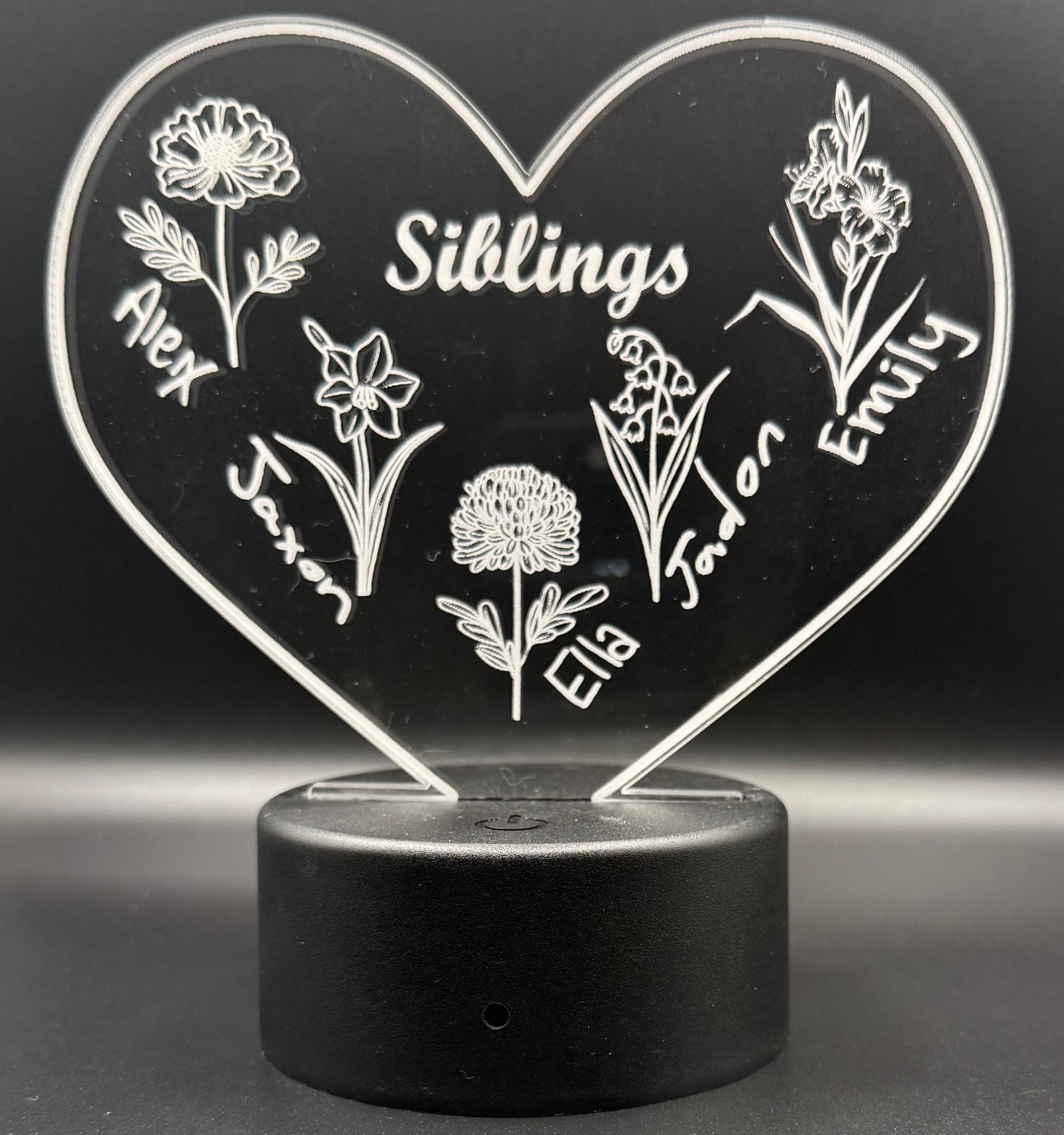 LED Acrylic Sign - Birth Flowers